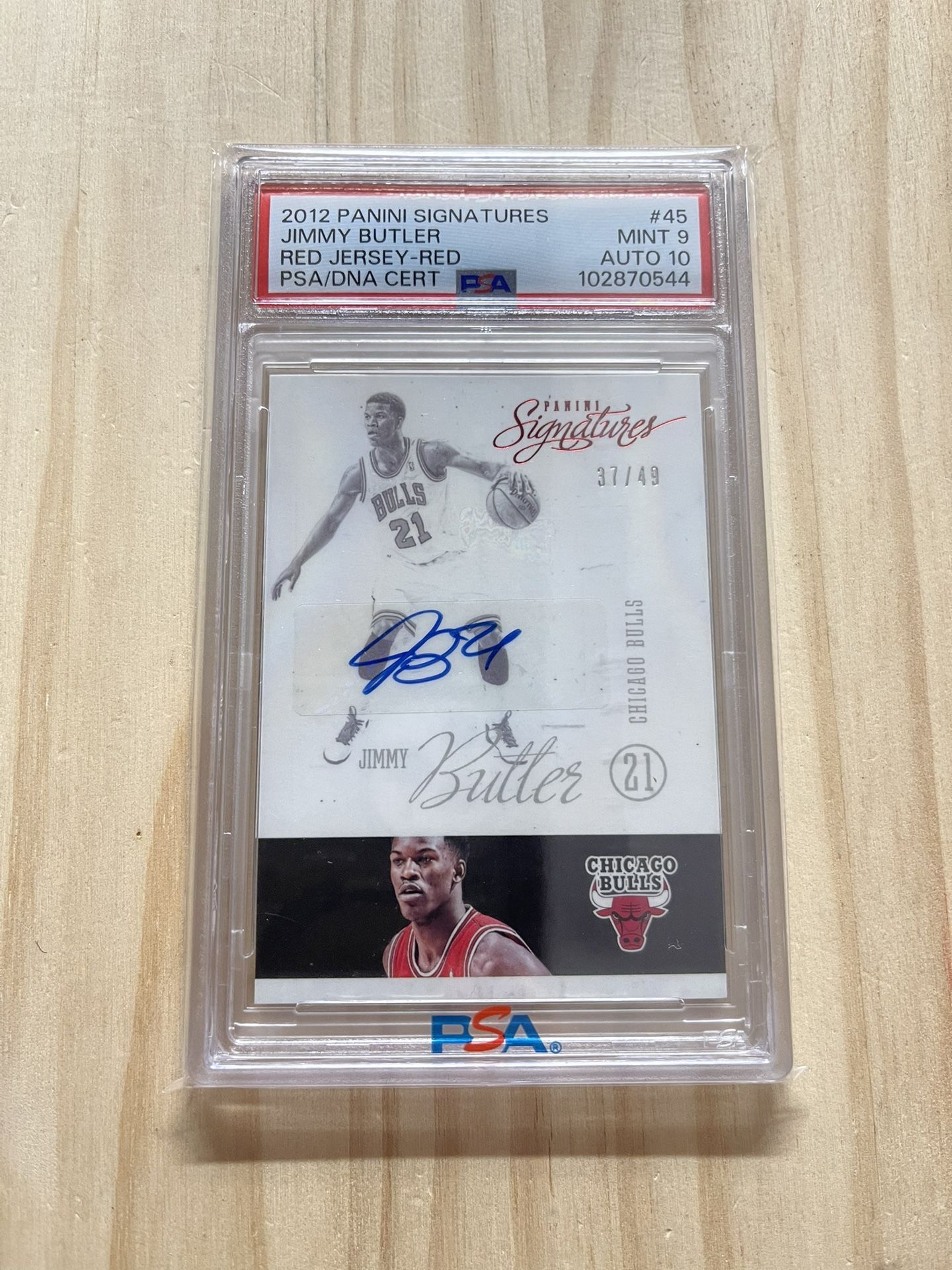 2012 Panini Signatures Jimmy Butler Auto RC /49 PSA 9–WARRIORS BASKETBALL CARD