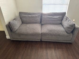 2 Piece Gray Fabric Couch For Sale!