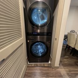 LG ThinQ Stackable Washer & Dryer – Dark Gray – Works Great – Pick Up Only