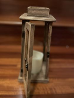 Bamboo/Wooden Battery Operated Lantern Decor / Linterna Decoracion De Bamboo 