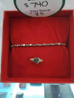 Heart ring and Bracelet Bundle