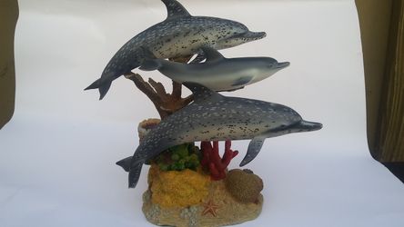 Danbury Mint dolphin sculpture by Mike Atkinson's