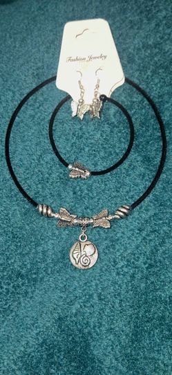 Black Velvet Choker Necklace Set