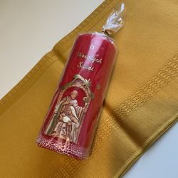 Radiant Nativity Holy Family - Candle "Wesołych Świąt"