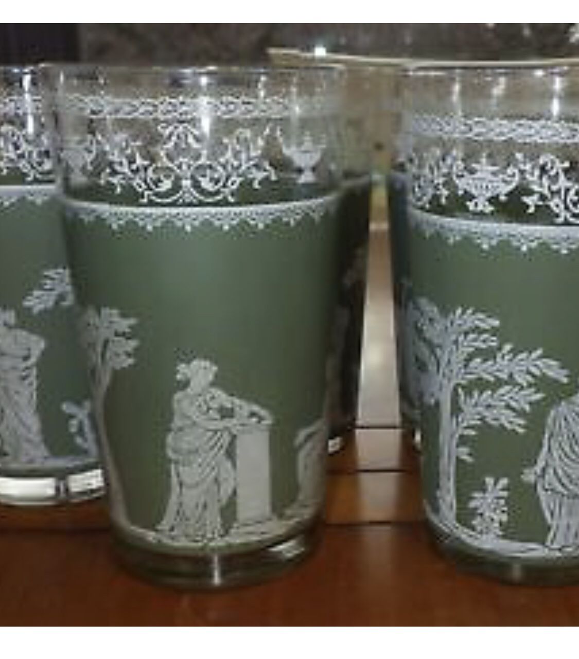 vintage Jasperware Greek glasses