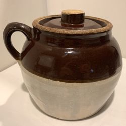  Vintage Robinson Ransbottom Stoneware Blue Crown #2 Crock Bean Pot With Lid
