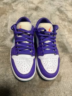 Air Jordan 1 Low Purple White Sneakers