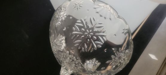 Vintage glass etched bowl