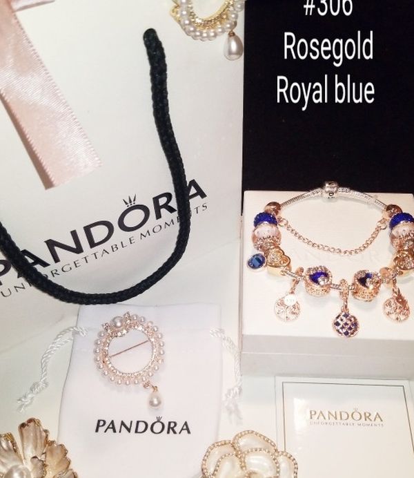 New Royal blue &Rosegold Pandora bracelet