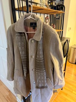 London Fog Wool Blend Coat with Scarf