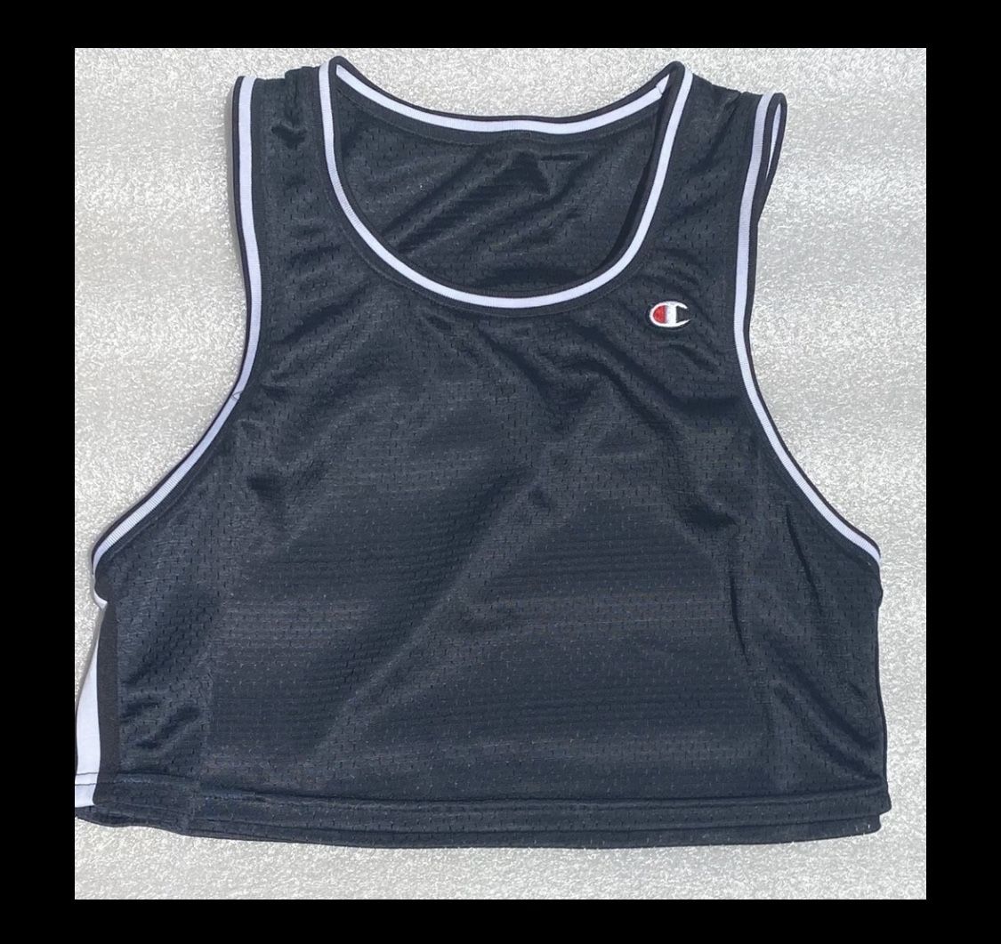 Champion Reversible Cropped Jersey Mesh Sleeveless Tank Top 