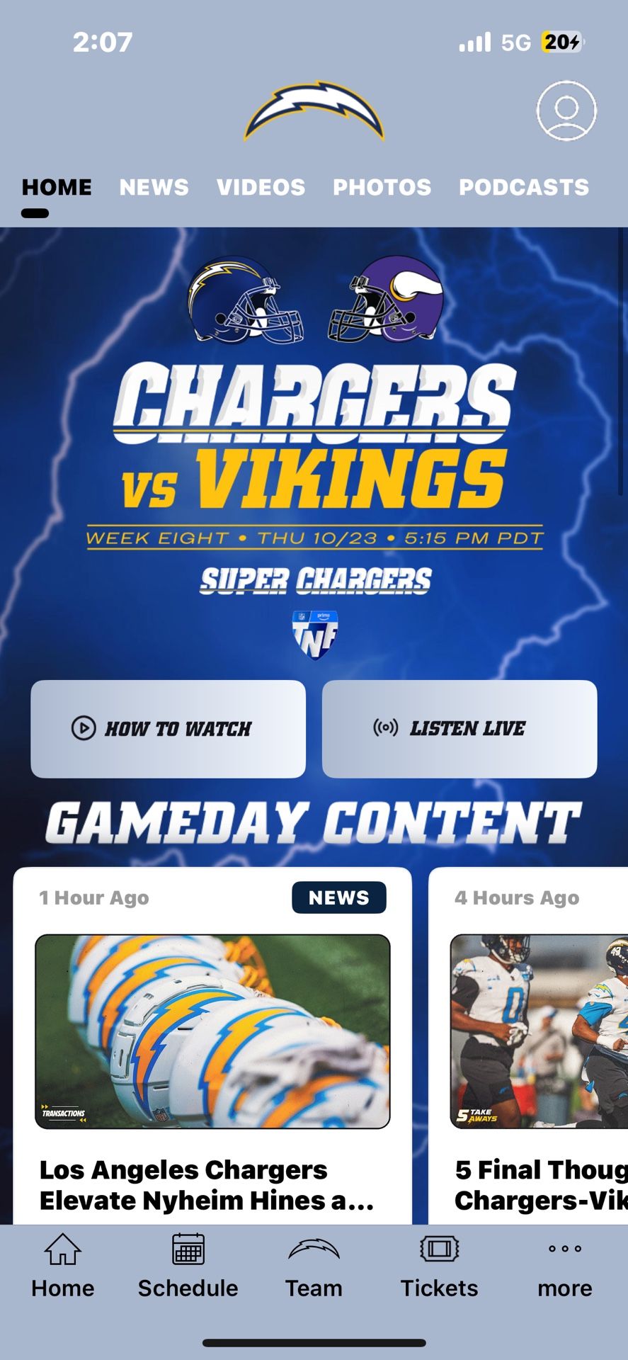 La Chargers Vs Vikings