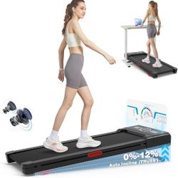 Walking Pad Treadmill with 12% 9-Level Auto Incline