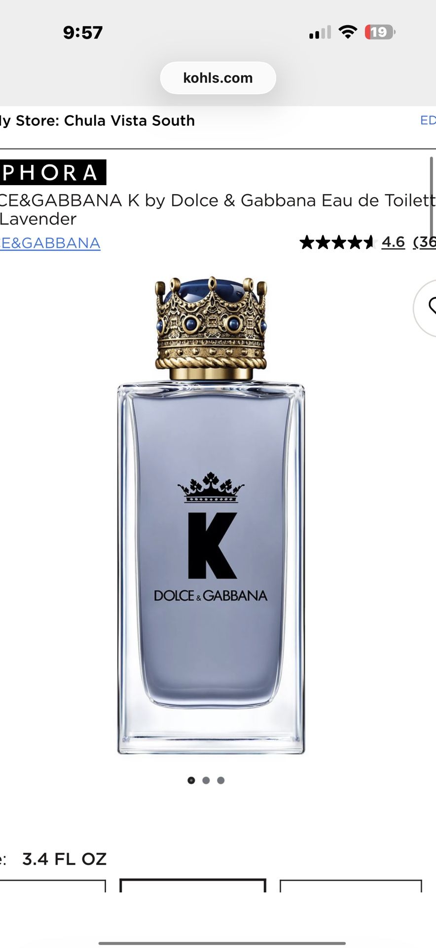 Dolce Gabbana Cologne For Men 3.4 Oz