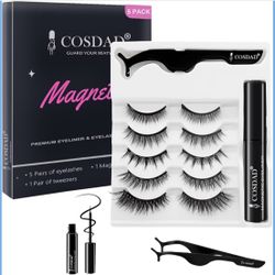 Magnetic Eyeliner and Lashes Set, No Glue Magnetic Eyelashes, Reusable False Lashes with Long Lasting Hold