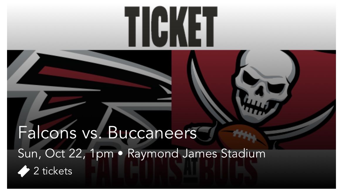 Falcons At Buccaneers :: 2 Bucs Tickets :: Sec 306