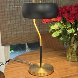 Black Led Table Lamp with Metal Shade