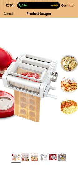 ANTREE 3-IN-1 Pasta Attachment & Ravioli Attachment for KitchenAid Stand Mixers