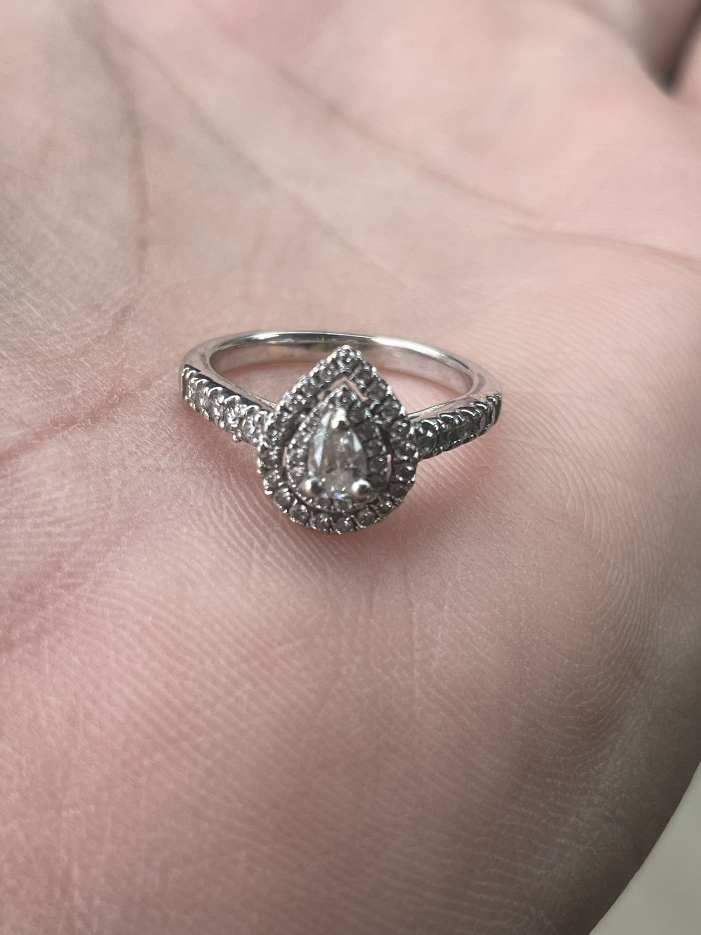 Engagement Ring 14k White Gold 1/2 CT Diamond Size 6