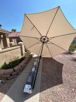 11 ft. Market Patio Umbrella in Putty Beige