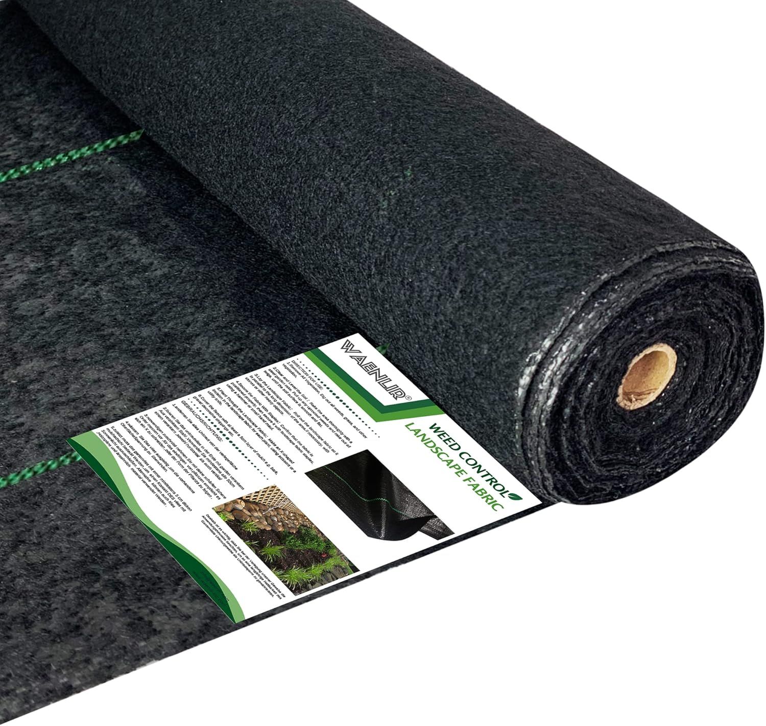 WAENLIR 5.8oz 20 Year 3ft x250ft Heavy Duty Weed Barrier Landscape Fabric, Sturdy Weed Blocker Cover, Outdoor Gardening Weed Control Mat