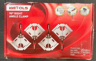 WETOLS Corner Clamp for Woodworking 4PCS 90 Degree Right Angle Clamp with Adjustable Aluminum Alloy Swing Jaw, Single Handle Clamps for Woodworking, P