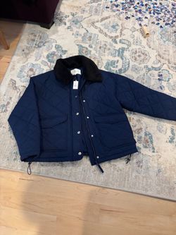 an. taylor brand new xs blue quilted jacket