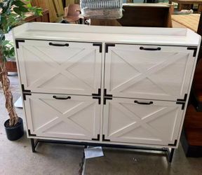 47X10X52in New assembled Shoe Storage Cabinet for Entryway with 4 Flip Drawers, Sturdy Wood Hidden Shoe Storage, Freestanding Narrow Slim Shoe Organiz