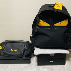Fendi backpack & Fendi Belt Bag w/ Pebble Leather