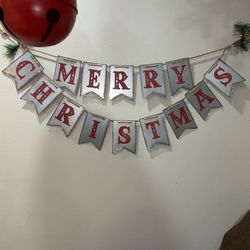 Merry Christmas Metal Banner