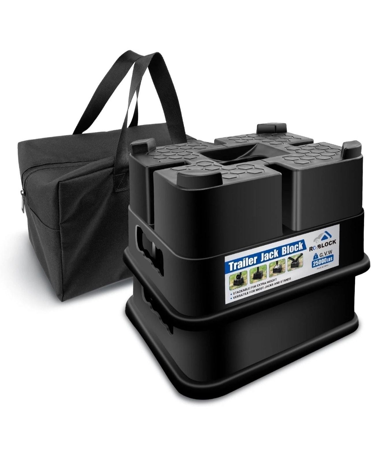 ROBLOCK Trailer Jack Block, 2 Pack RV Camper Stabilizer Blocks Travel Trailer