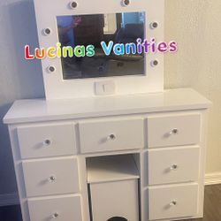 White Vanity Set For Little Girl Under 8Years