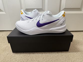 Nike Kobe 8 Protro Lakers Home White Purple’s