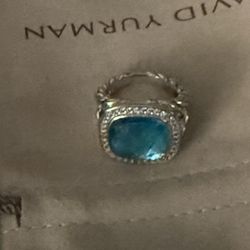 Ablion David  Yurman Blue Topaz With Diamonds  Size 7 New Never Worn 