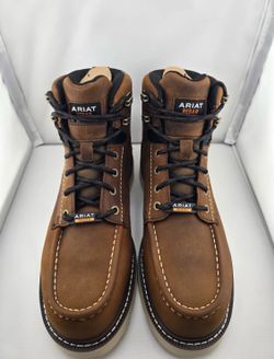 Ariat Rebar Lift 6’ Boots H20 Comp Toe Mens Size 10 Distressed Brown Round Toe