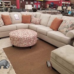 Linen Sectional Sofa Couch Finance and Delivery Available 