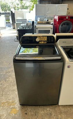Samsung Top Load Washer Stainless Steel - Top Load Easy View Glass Lid