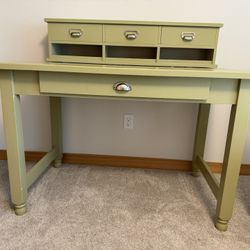 Desk - Solid Wood Painted Desk With Drawers - $40