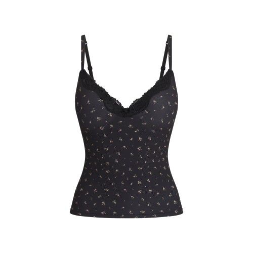 SKIMS Push Up Cami - Onyx Rosebud Print - SIZE S