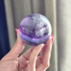 Purple And Blue Fluorite Natural Crystal Sphere