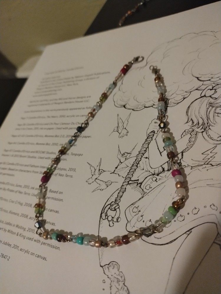 Multi Colored Eye Pin Choker 