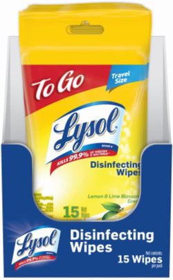 BRWH-B09VCVHFJ5  LYSOL Disinfecting Wipes - Lemon & Lime Blossom To-Go Flatpack 15 ct. 1 pack