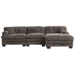 L Shaped Modular Sectional Sofa with Deep Seating Reversible 3-seat Sleeper Couch Comfortable Upholstered Furniture for Living Room Apartments Studios