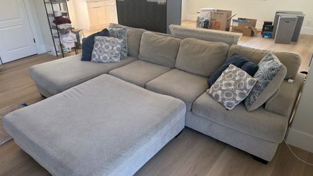 Sectional + Oversized Ottoman