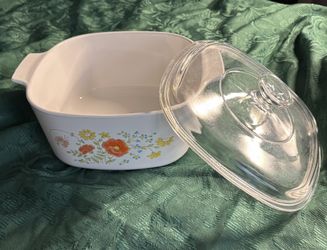 Vintage Corning Ware A-3-B, 3 QT Casserole Dish Wildflower w/Lid Pyrex A9C