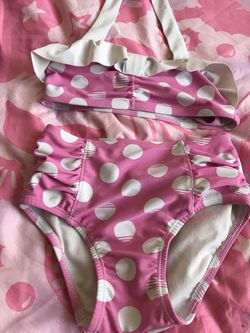 Pretty pink and white polka dots old navy bikini