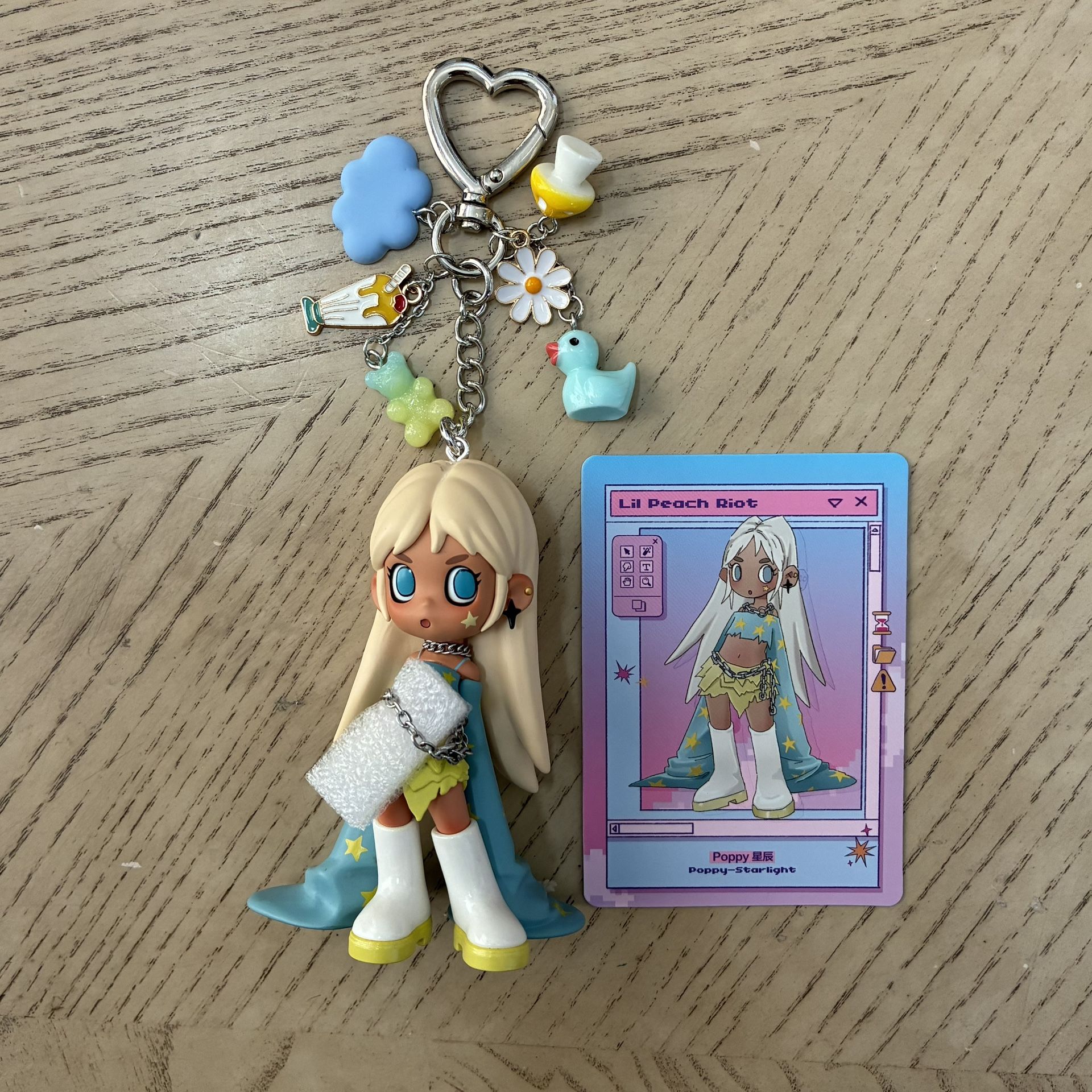 Pop Mart Lil Peach Riot DIY Keychain - Poppy Starlight