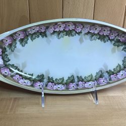 Vintage RS Germany Hand Painted 5 1/2” W X 12” L Relish Dish Tray