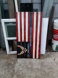 US AIR FORCE American Flag Wooden Sign
