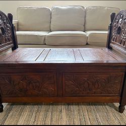 Wooden Bench With Storage 
